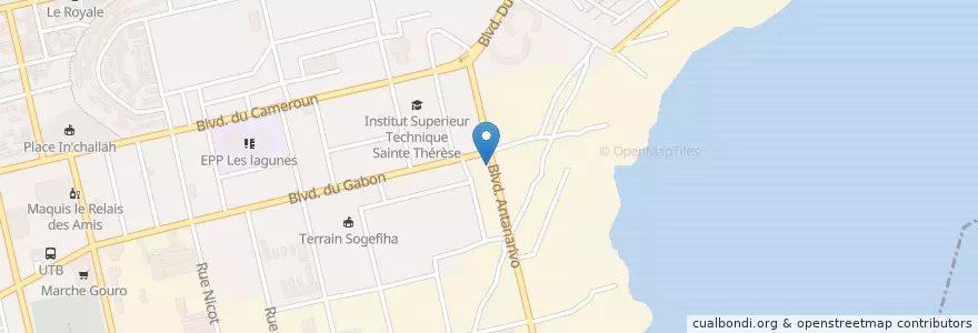 Mapa de ubicacion de Akwaba Auto Service en ساحل عاج, آبیجان, Koumassi.