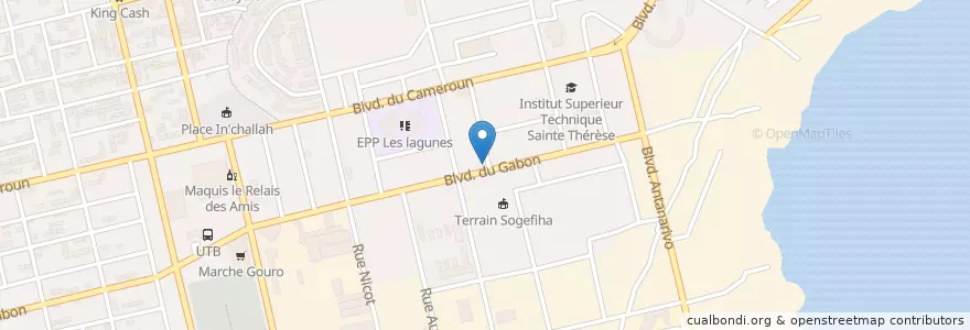 Mapa de ubicacion de Eglise la Restauration du Dieu Vivant en コートジボワール, アビジャン, Koumassi.