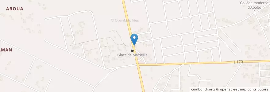 Mapa de ubicacion de Marché en Côte D'Ivoire, Abidjan, Abobo.