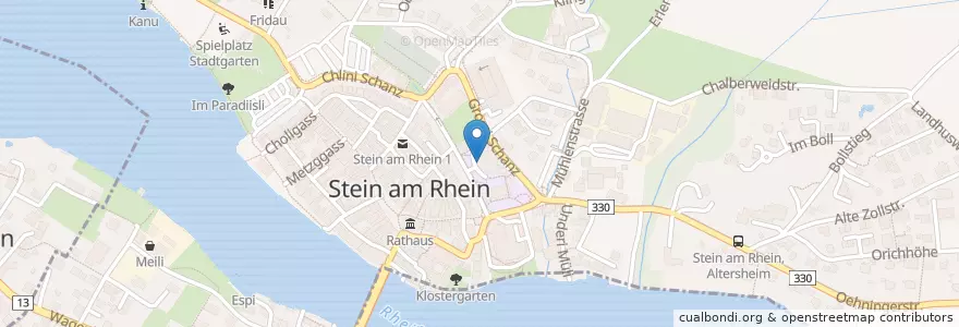 Mapa de ubicacion de Mehrzweckhalle Schanz en Schweiz/Suisse/Svizzera/Svizra, Schaffhausen, Stein Am Rhein.