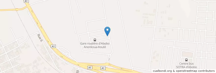 Mapa de ubicacion de Cyber en Ivoorkust, Abidjan, Abobo.