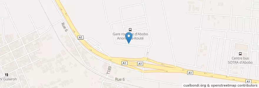 Mapa de ubicacion de Sunu Assurances en コートジボワール, アビジャン, Abobo.