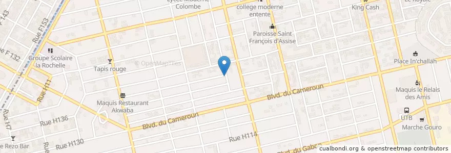 Mapa de ubicacion de Groupe Scolaire la Paix en Costa De Marfil, Abiyán, Koumassi.
