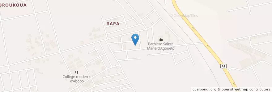 Mapa de ubicacion de EPP Agoueto A1 en Ivoorkust, Abidjan, Abobo.