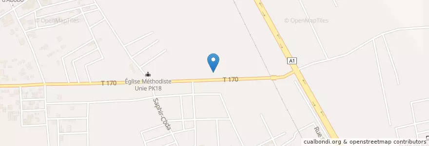 Mapa de ubicacion de Eglise Ptotestante CMA en ساحل العاج, أبيدجان, أبوبو.