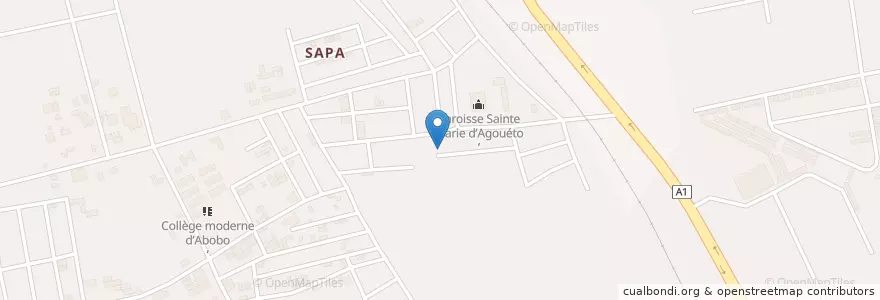 Mapa de ubicacion de EPV Sanata Sogoba en Costa Do Marfim, Abidjan, Abobo.