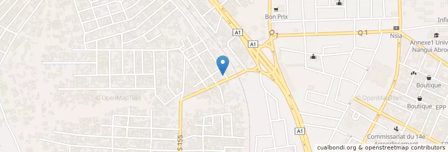 Mapa de ubicacion de Restaurant en ساحل عاج, آبیجان, Abobo.