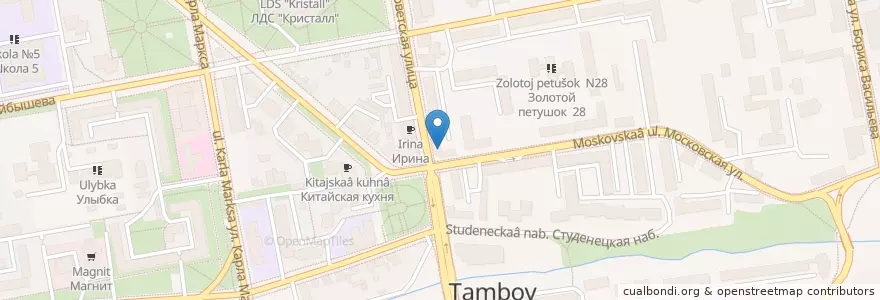 Mapa de ubicacion de Совкомбанк en Rusia, Центральный Федеральный Округ, Wilayah Tambov, Тамбовский Район, Городской Округ Тамбов.