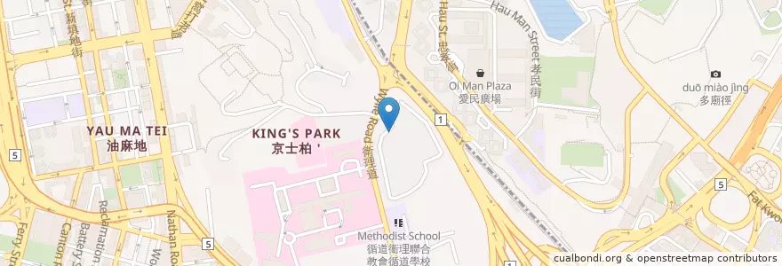 Mapa de ubicacion de Cafe de Paix en Çin, Guangdong, Hong Kong, Kowloon, Yeni Bölgeler, 油尖旺區 Yau Tsim Mong District.
