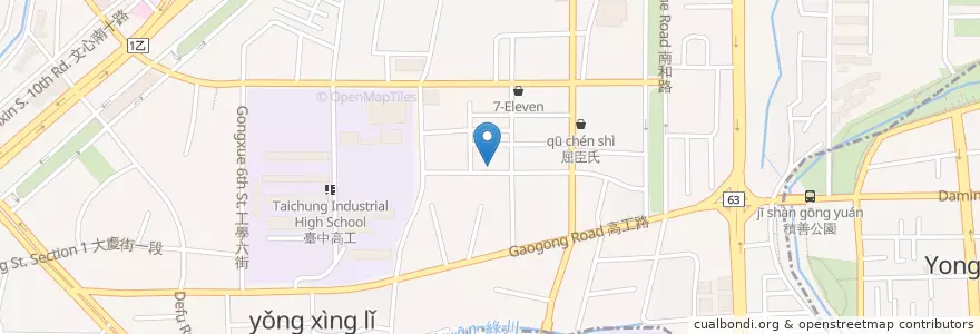 Mapa de ubicacion de 熊戀დ咖啡 en Taiwan, Taichung, South District.