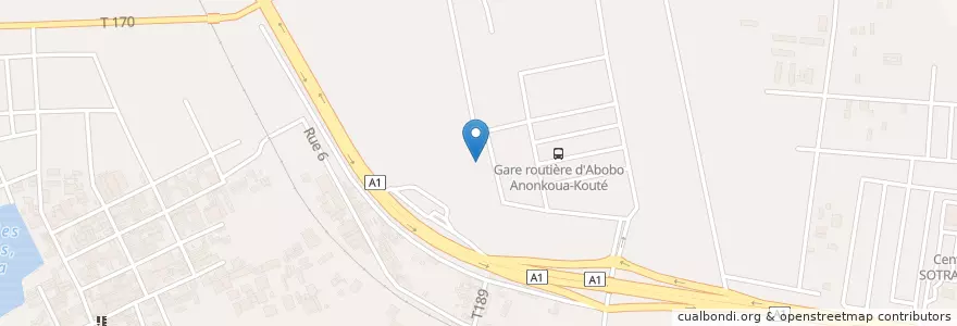 Mapa de ubicacion de Mobil Money en 코트디부아르, 아비장, Abobo.