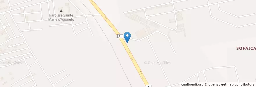 Mapa de ubicacion de Pharmacie Milieu hevie en コートジボワール, アビジャン, Abobo.