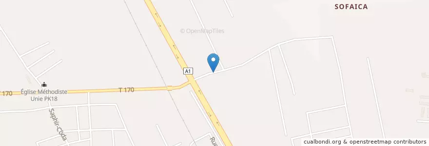 Mapa de ubicacion de Restaurant rt kiosque en コートジボワール, アビジャン, Abobo.