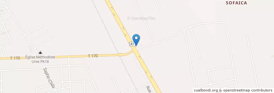 Mapa de ubicacion de Lavage de voiture en 科特迪瓦, 阿比让, Abobo.