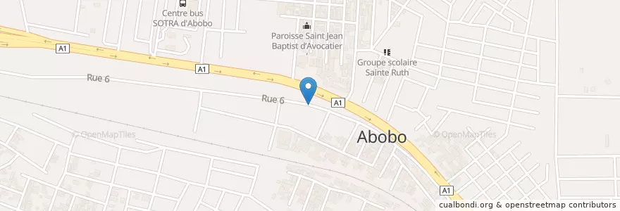 Mapa de ubicacion de Mobil Money en Ivory Coast, Abidjan, Abobo.