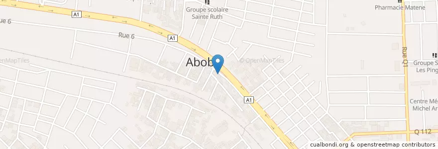 Mapa de ubicacion de Mobil Money en 코트디부아르, 아비장, Abobo.