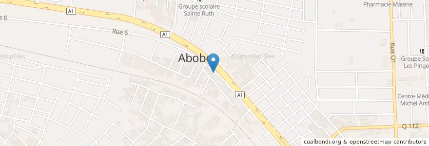 Mapa de ubicacion de Cafétariat en Costa De Marfil, Abiyán, Abobo.