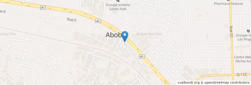 Mapa de ubicacion de Bar en Côte D’Ivoire, Abidjan, Abobo.