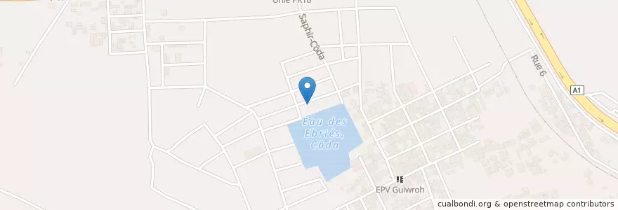 Mapa de ubicacion de EPV La Sainte Colombe en Costa Do Marfim, Abidjan, Abobo.
