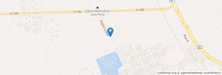 Mapa de ubicacion de Bistrot en Côte D’Ivoire, Abidjan, Abobo.