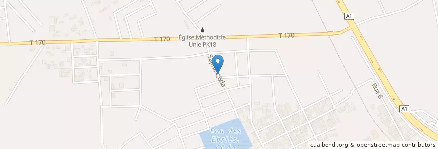 Mapa de ubicacion de Mobile Money en Costa De Marfil, Abiyán, Abobo.