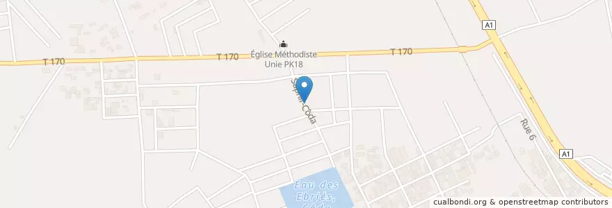 Mapa de ubicacion de Cafe Express en Ivoorkust, Abidjan, Abobo.