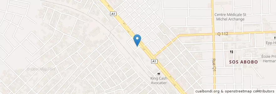Mapa de ubicacion de Café Express en コートジボワール, アビジャン, Abobo.