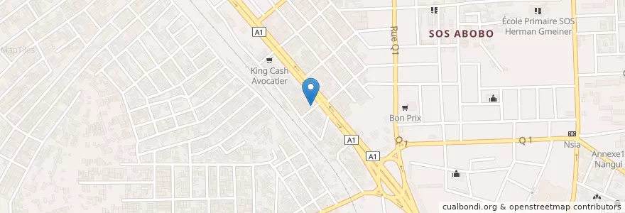 Mapa de ubicacion de Café Express en Кот-Д’Ивуар, Абиджан, Abobo.