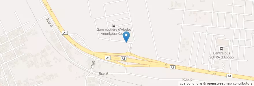 Mapa de ubicacion de Bar en 科特迪瓦, 阿比让, Abobo.