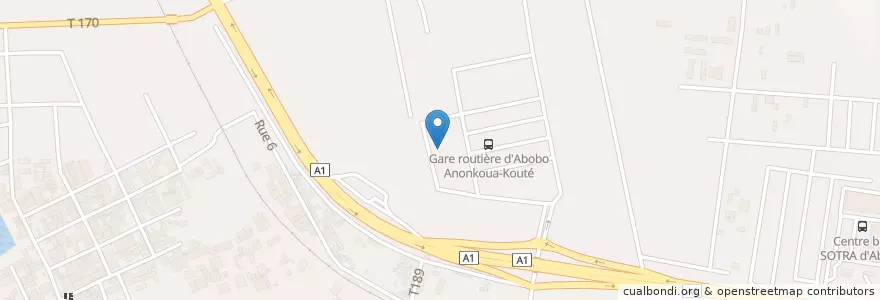 Mapa de ubicacion de Restaurant en Elfenbeinküste, Abidjan, Abobo.