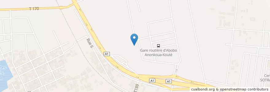 Mapa de ubicacion de Restaurant en Fildişi Sahili, Abican, Abobo.