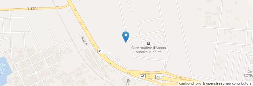 Mapa de ubicacion de Cave en コートジボワール, アビジャン, Abobo.