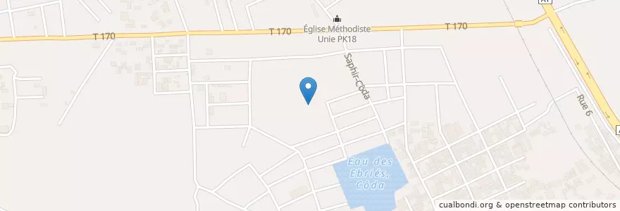 Mapa de ubicacion de Bistro en コートジボワール, アビジャン, Abobo.