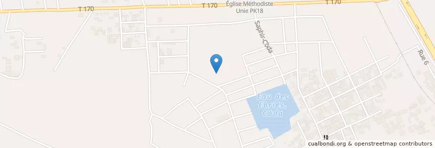 Mapa de ubicacion de Centre De Soins Médicaux en Côte D’Ivoire, Abidjan, Abobo.