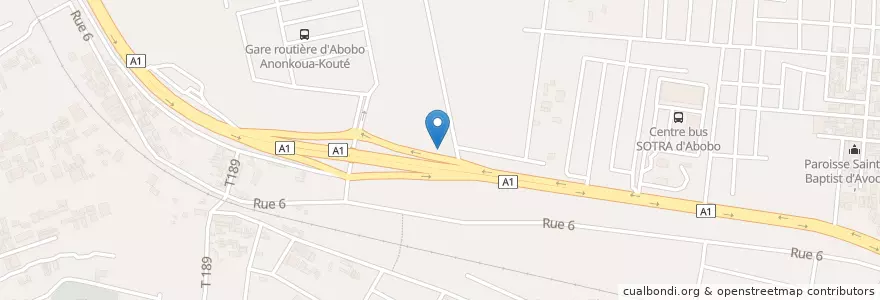 Mapa de ubicacion de maquis restaurant en Costa Do Marfim, Abidjan, Abobo.