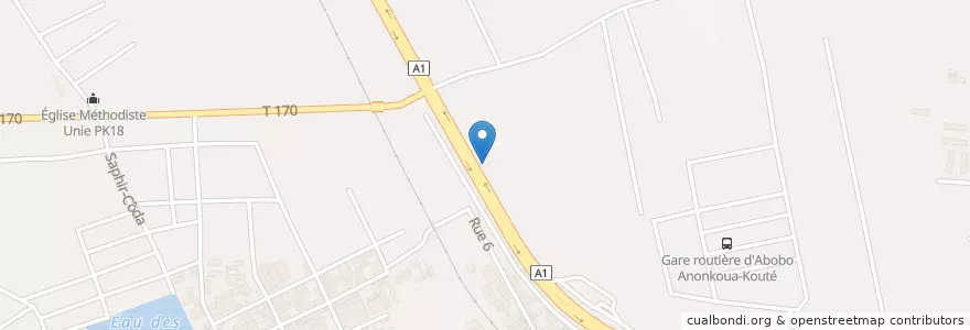 Mapa de ubicacion de Clinique Privée Saint Horeb en ساحل العاج, أبيدجان, أبوبو.