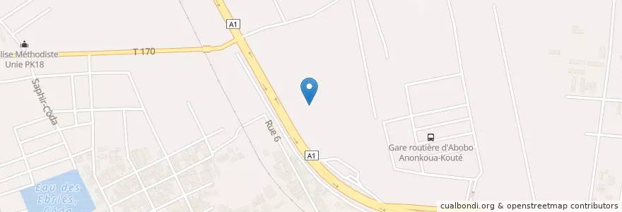 Mapa de ubicacion de Garbadrome en コートジボワール, アビジャン, Abobo.