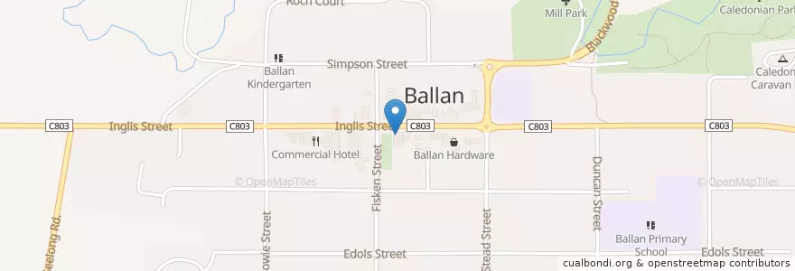 Mapa de ubicacion de Ballan Take Away en Australie, Victoria, Shire Of Moorabool.