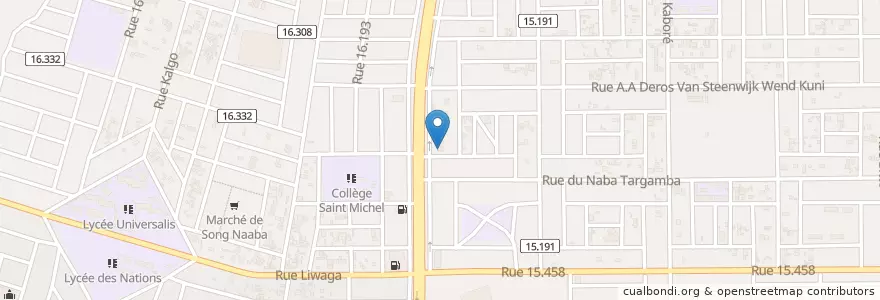 Mapa de ubicacion de BDU-BF en ブルキナファソ, Centre, Kadiogo, ワガドゥグー.
