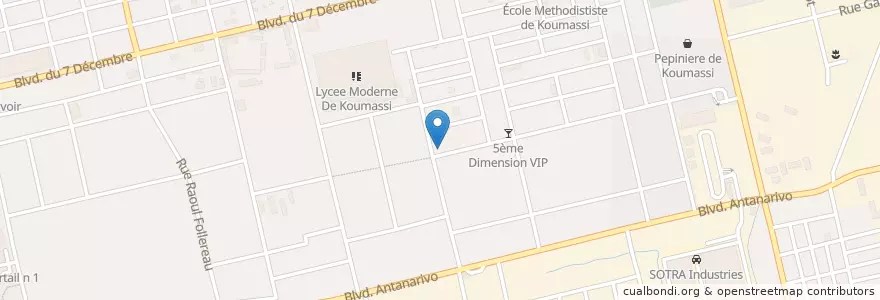 Mapa de ubicacion de Maquis la Rumba Chez Tina en Кот-Д’Ивуар, Абиджан, Koumassi.