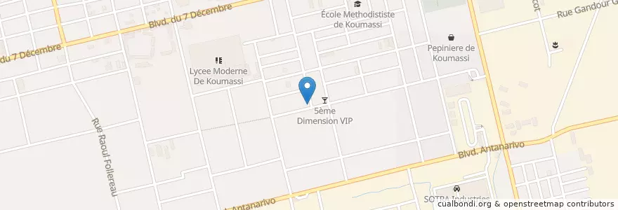 Mapa de ubicacion de Soft Bar en Кот-Д’Ивуар, Абиджан, Koumassi.