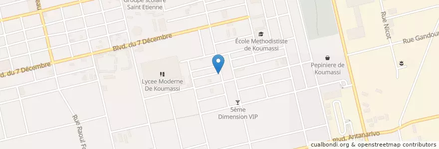Mapa de ubicacion de Restaurant en Elfenbeinküste, Abidjan, Koumassi.