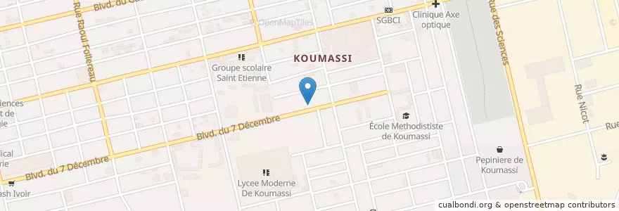 Mapa de ubicacion de Eglise Evangélique la Moisson du Christ en ساحل عاج, آبیجان, Koumassi.
