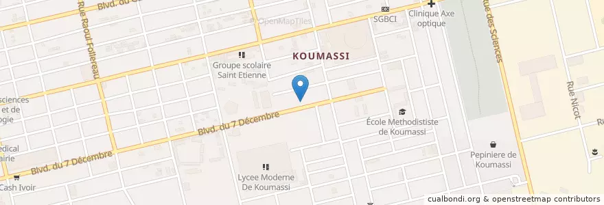 Mapa de ubicacion de Tene Auto Ecole en Côte D’Ivoire, Abidjan, Koumassi.