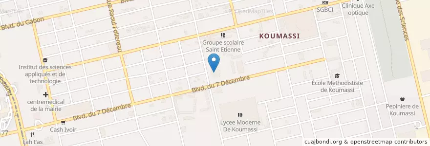 Mapa de ubicacion de Eglise Saint-Etienne en ساحل عاج, آبیجان, Koumassi.
