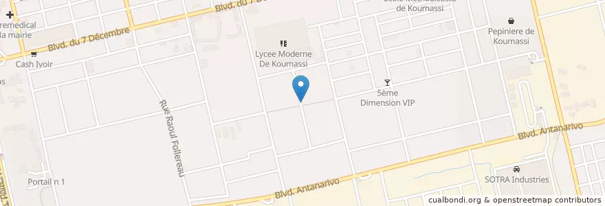 Mapa de ubicacion de Mobile Money en Costa Do Marfim, Abidjan, Koumassi.