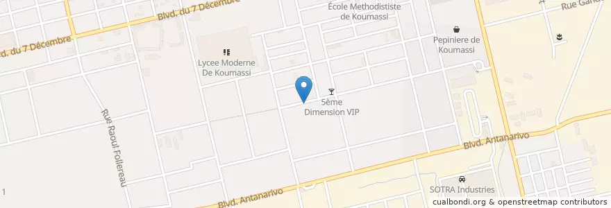 Mapa de ubicacion de Restaurant en 科特迪瓦, 阿比让, Koumassi.