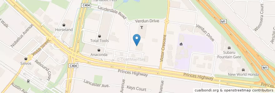 Mapa de ubicacion de Narre Warren Police Station en Avustralya, Victoria, City Of Casey.