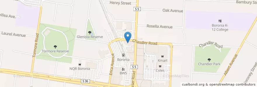 Mapa de ubicacion de Boronia Police Station en オーストラリア, ビクトリア, City Of Knox.