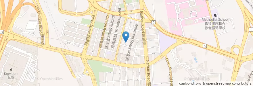 Mapa de ubicacion de 廟街辣蟹皇 King of Spicy Crab Temple Street en 中国, 広東省, 香港, 九龍, 新界, 油尖旺區 Yau Tsim Mong District.